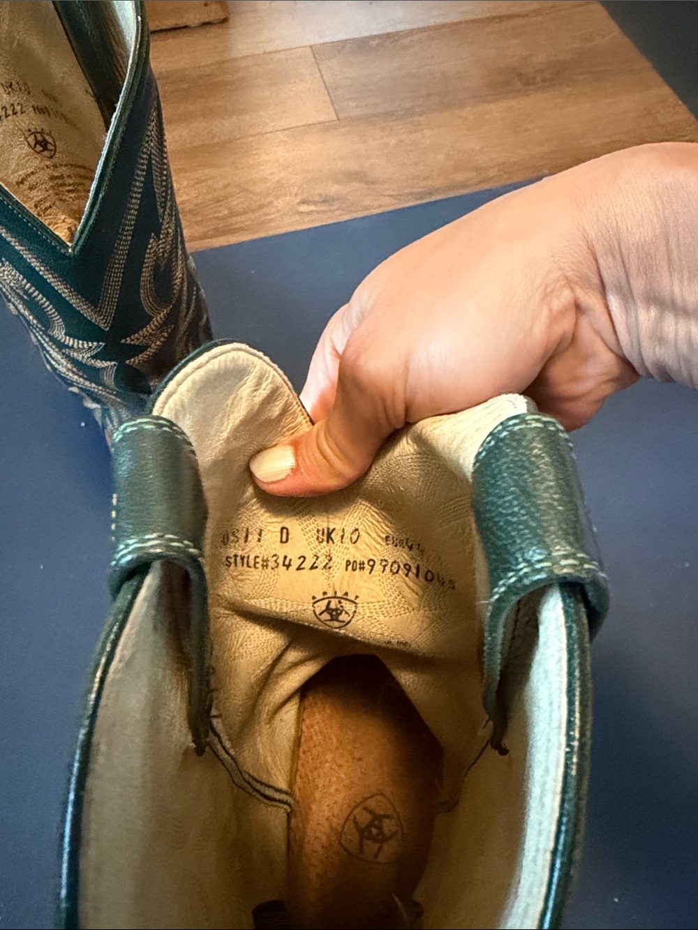 Circa 2006 Ariat Heritage Leather Two-Tone Cowboy Boots Men's 11D Made In Mexico - Picture 4 of 6